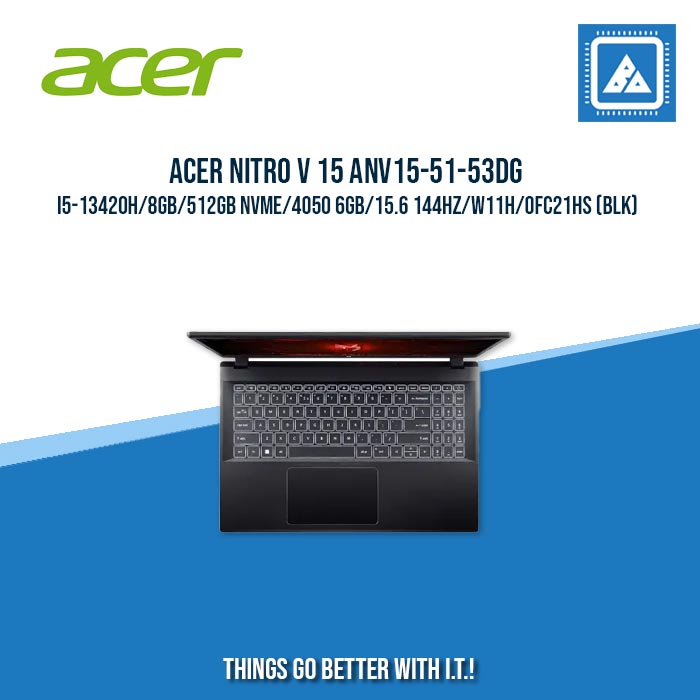 ACER NITRO V 15 ANV15-51-53DG I5-13420H/8GB/512GB NVME/4050 6GB | BEST FOR GAMING AND AUTOCAD LAPTOP ACER NITRO V 15 ANV15-51-53DG I5-13420H/8GB/512GB NVME/4050 6GB | BEST FOR GAMING AND AUTOCAD LAPTOP